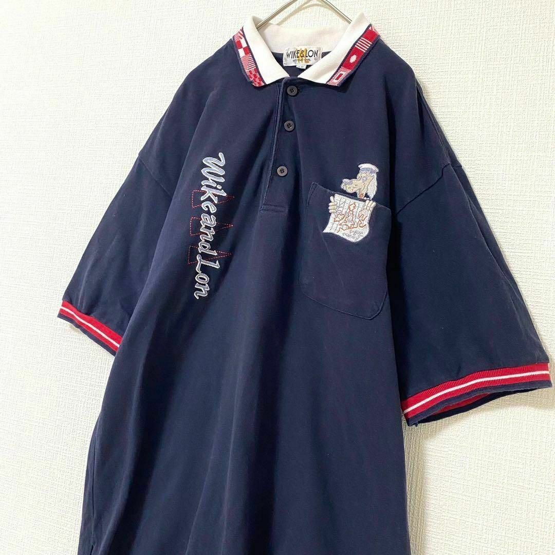 natuRAL vintage(ナチュラルヴィンテージ)のポロシャツ 半袖 アニマル 刺繍 L ヴィンテージ メンズのトップス(ポロシャツ)の商品写真