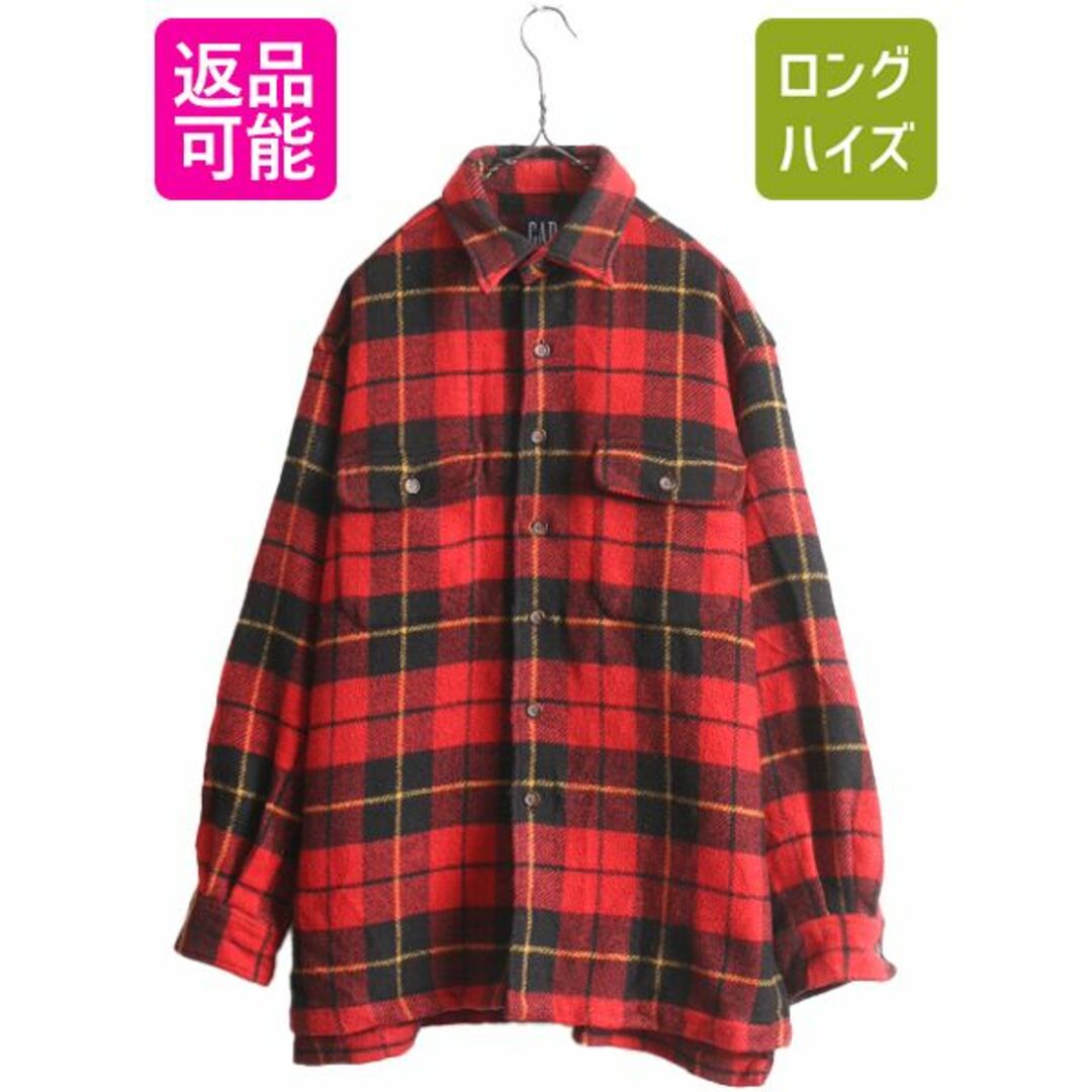 90s OLD GAP チェック ウール CPO シャツ ジャケット メンズ XL 90s OLD GAP チェック ウール CPO シャツ ジャケット メンズ XL