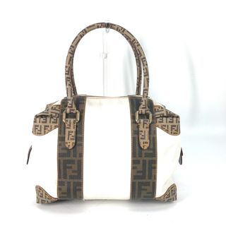 フェンディ(FENDI)のフェンディ FENDI ズッカ&ズッキーノ ハンドバッグ カバン ミニ ボストンバッグ レザー ホワイト(ボストンバッグ)