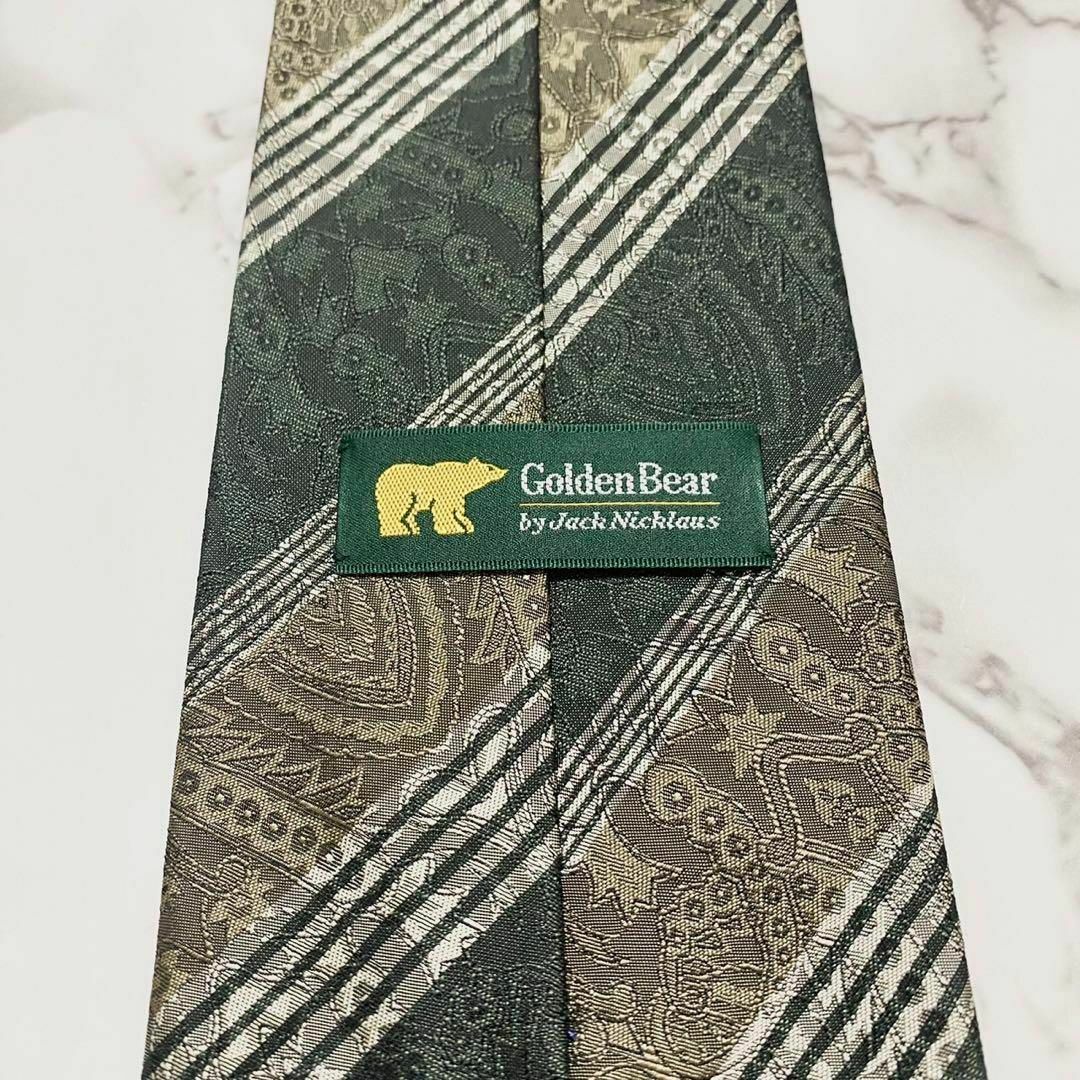 Golden Bear(ゴールデンベア)のネクタイ ゴールデンベア ストライプ ペイズリー 総柄 刺繍ロゴ シルク メンズのファッション小物(ネクタイ)の商品写真