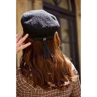 ハーリップトゥ(Her lip to)のHer lip to美品！back ribbon tweed casquett (キャスケット)