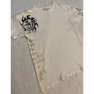00s y2k グランジ　Tシャツ　ドラゴン　龍　トライバル　ゴールド(Tシャツ/カットソー(半袖/袖なし))