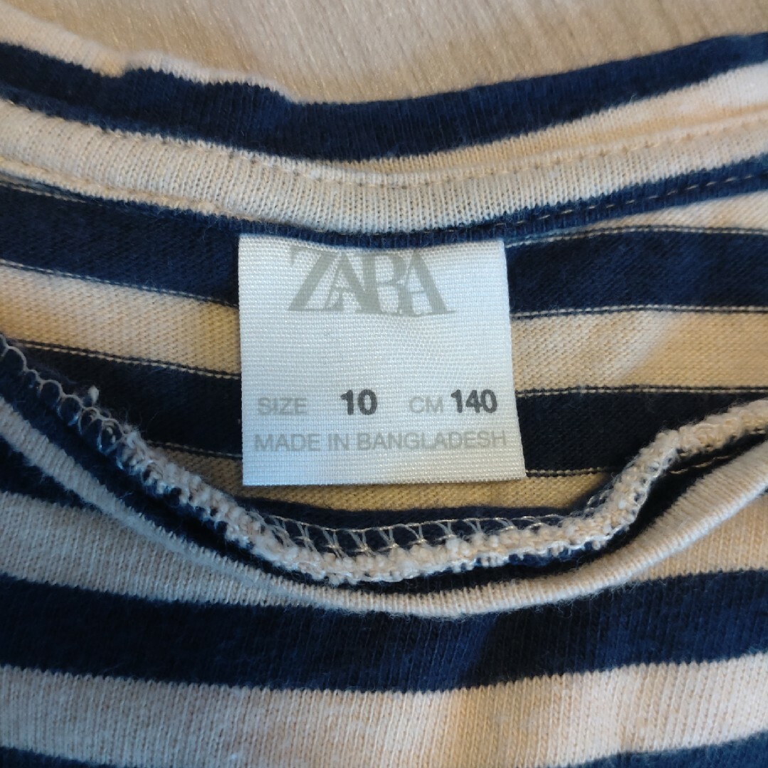 ZARA KIDS(ザラキッズ)の【女の子140cm】ZARA KIDS ボーダーカットソー キッズ/ベビー/マタニティのキッズ服女の子用(90cm~)(Tシャツ/カットソー)の商品写真