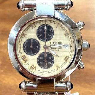 アルフレッド ベルサーチ　クロノグラフ　クォーツ　メンズ腕時計　稼働品(腕時計(アナログ))