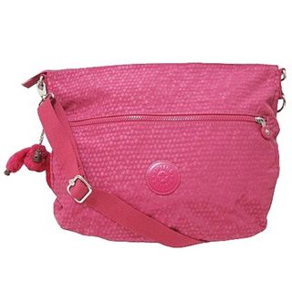 キプリング(kipling)のキプリング 美品 ショルダーバッグ 斜め掛け チャーム 総柄 ピンク ■GY11(ショルダーバッグ)