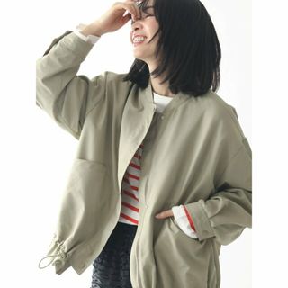 グリーンパークス(green parks)の【カーキ】撥水加工 裾ドロストブルゾン 24SS/春/レディース(その他)