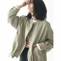 【カーキ】撥水加工 裾ドロストブルゾン 24SS/春/レディース