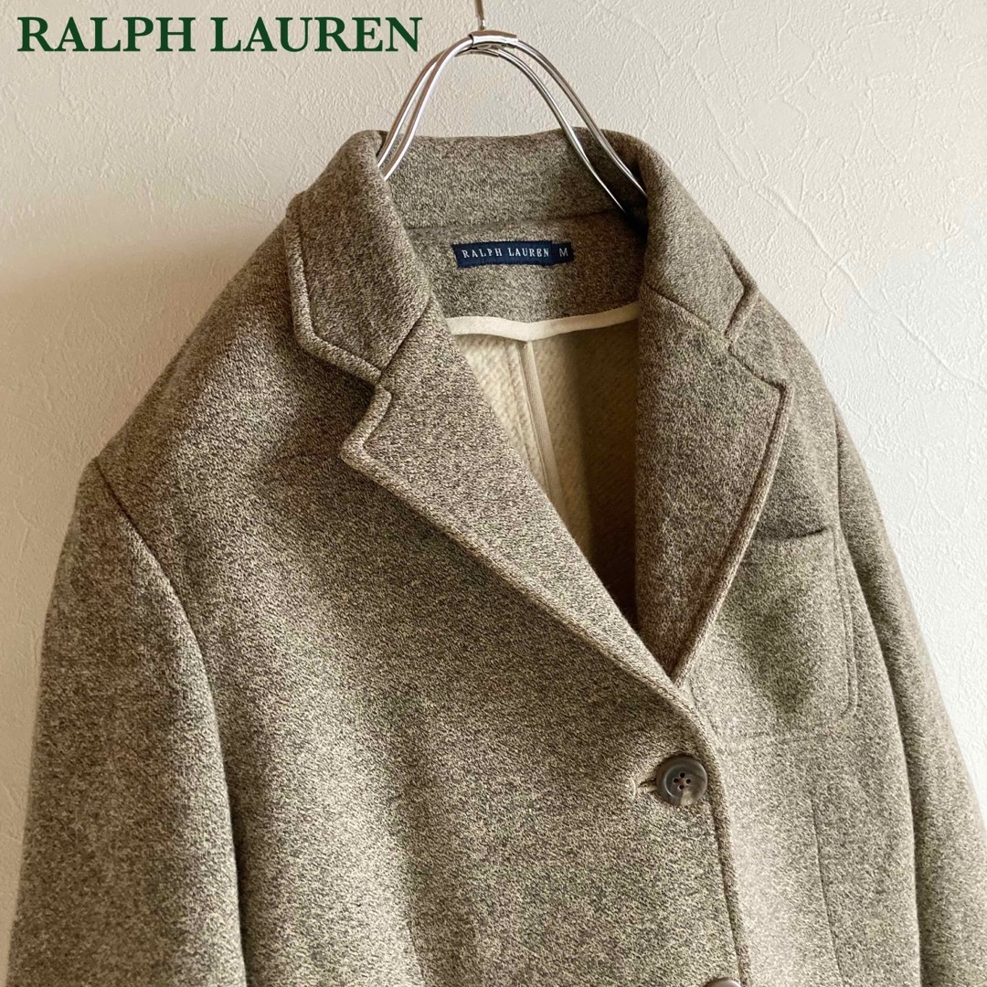 Ralph Lauren(ラルフローレン)のラルフローレン メランジ スウェット 3B テーラードジャケット ブレザー M レディースのジャケット/アウター(テーラードジャケット)の商品写真