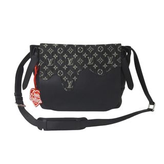 ルイヴィトン(LOUIS VUITTON)のLOUIS VUITTON ルイヴィトン NIGOコラボ ショルダーバッグ ブサス トーキョー ブラック モノグラムデニム M45971 美品 中古 60410(ショルダーバッグ)