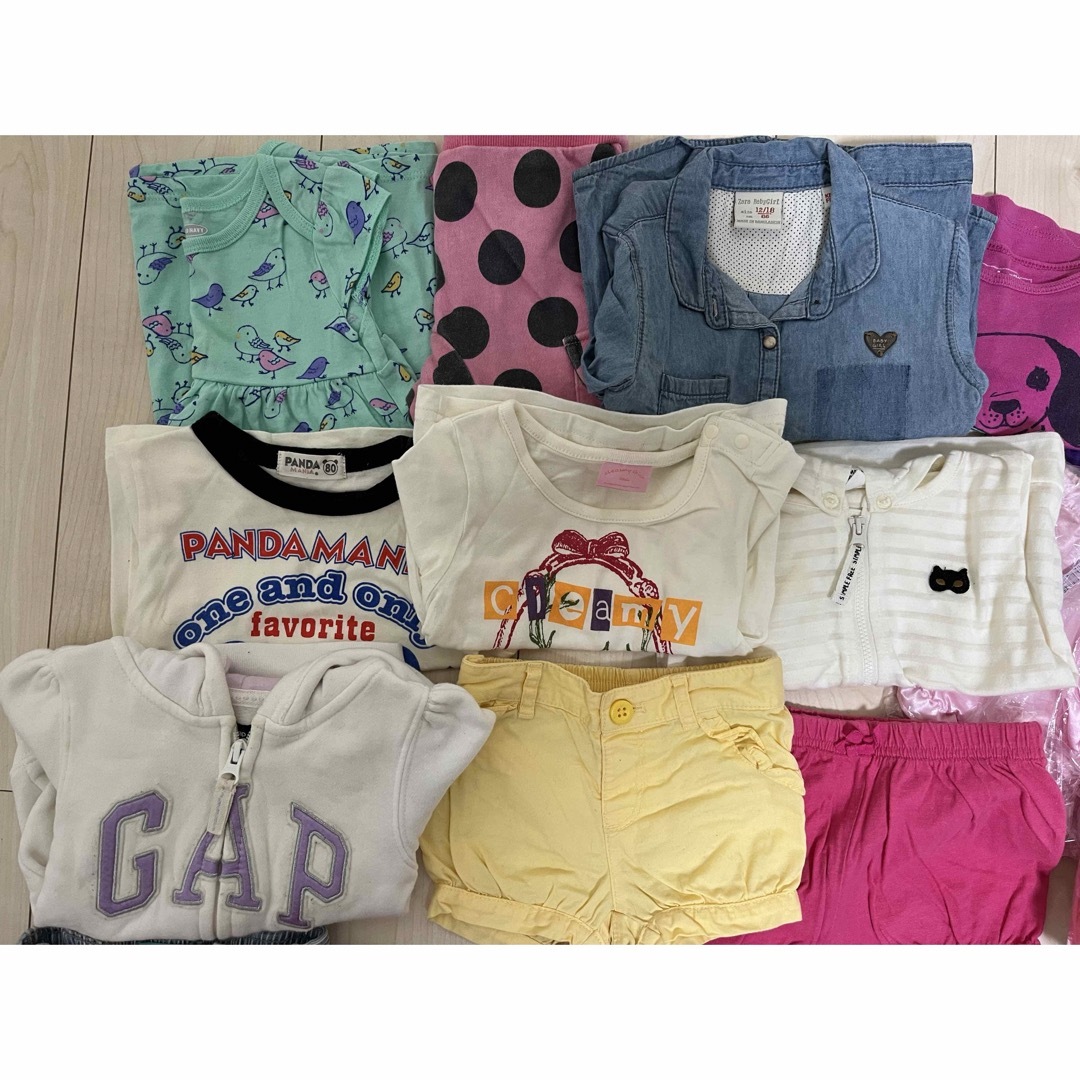 babyGAP(ベビーギャップ)の女の子服♡トップス♡デニムシャツ♡パーカー♡ショートパンツ♡80♡17点セット キッズ/ベビー/マタニティのベビー服(~85cm)(その他)の商品写真