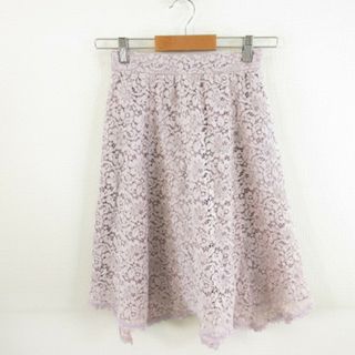 ジルスチュアート(JILLSTUART)のジルスチュアート JILL STUART レーススカート ひざ丈 紫 S(ひざ丈スカート)