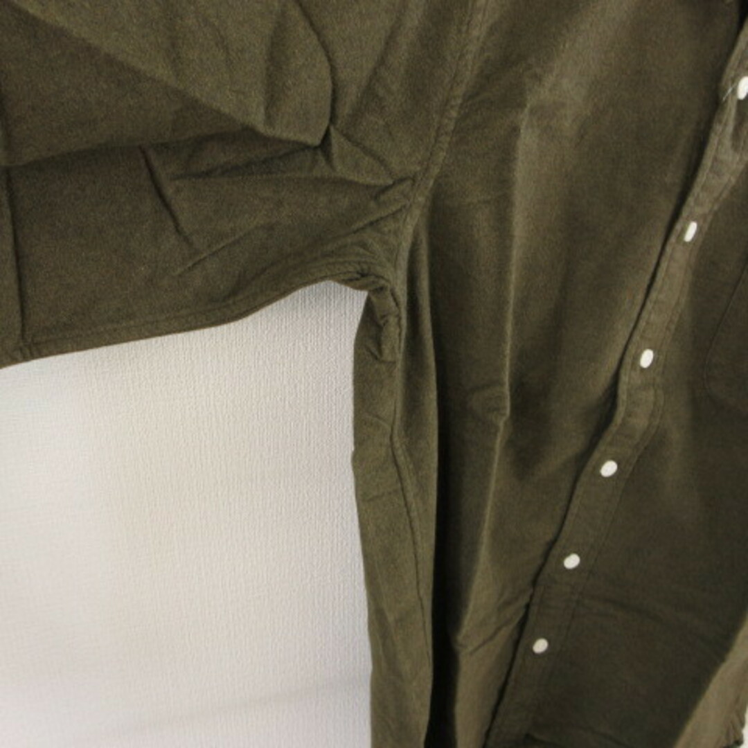 MUJI (無印良品)(ムジルシリョウヒン)の無印良品 良品計画 ボタンダウンシャツ 長袖 カーキ 緑 S *T303 メンズのトップス(シャツ)の商品写真