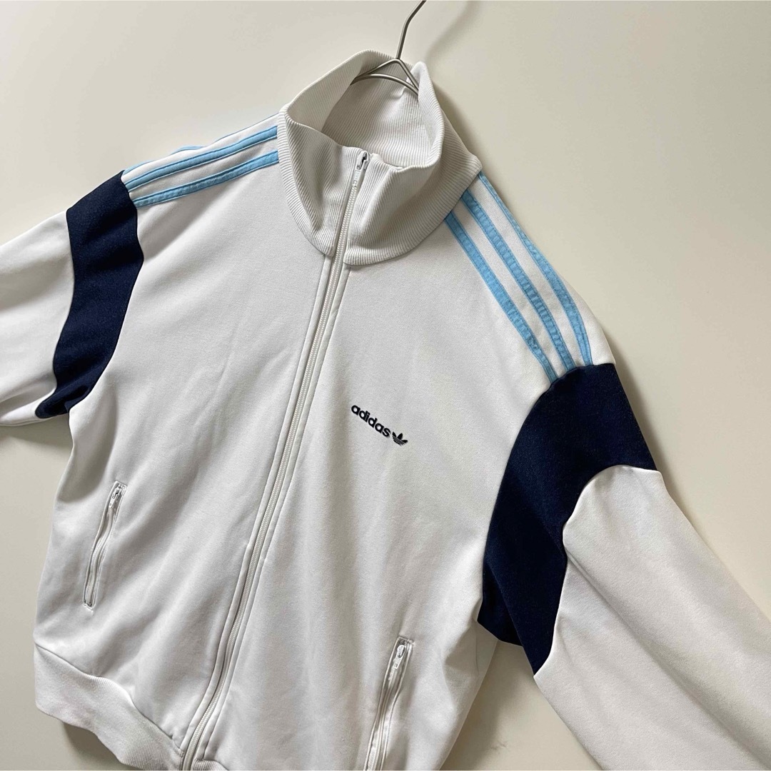 L美品90s】アディダス古着トラックジャケット ジャージ白 L美品90s】アディダス古着トラックジャケット ジャージ白