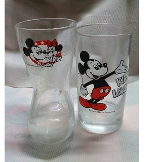 Disney - ミッキー&ミニーマウスのブーツ型の昭和グラス