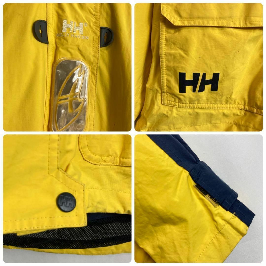 HELLY HANSEN(ヘリーハンセン)の古着ヘリーハンセン セーリングジャケット ナイロン ワンポイントロゴ 黄色XL メンズのジャケット/アウター(ナイロンジャケット)の商品写真