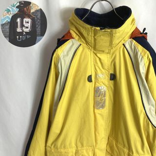 ヘリーハンセン(HELLY HANSEN)の古着ヘリーハンセン セーリングジャケット ナイロン ワンポイントロゴ 黄色XL(ナイロンジャケット)