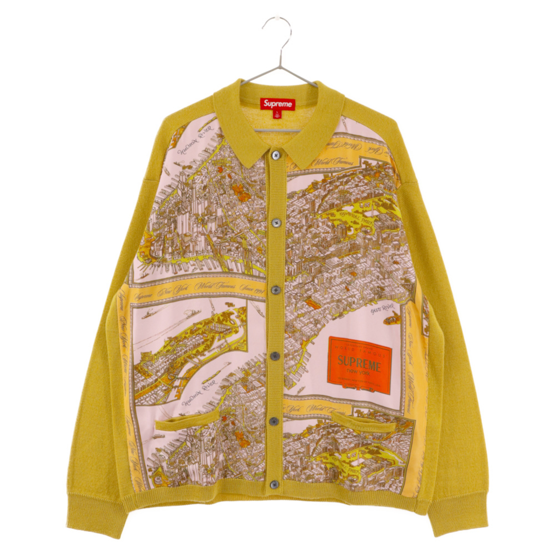 Supreme(シュプリーム)のSUPREME シュプリーム 23AW Silk Map Cardigan シルクマップカーディガン イエロー メンズのトップス(カーディガン)の商品写真