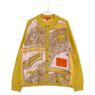 シュプリーム(Supreme)のSUPREME シュプリーム 23AW Silk Map Cardigan シルクマップカーディガン イエロー(カーディガン)