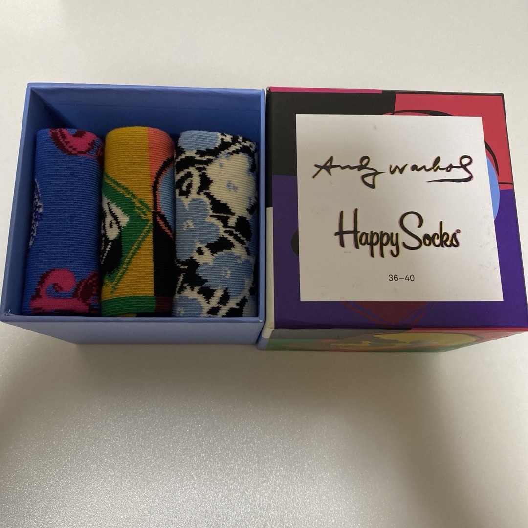Happy Socks(ハッピーソックス)のHAPPY SOCKS ハッピーソックス 3足 新品 アンディウォーホル 箱なし レディースのレッグウェア(ソックス)の商品写真