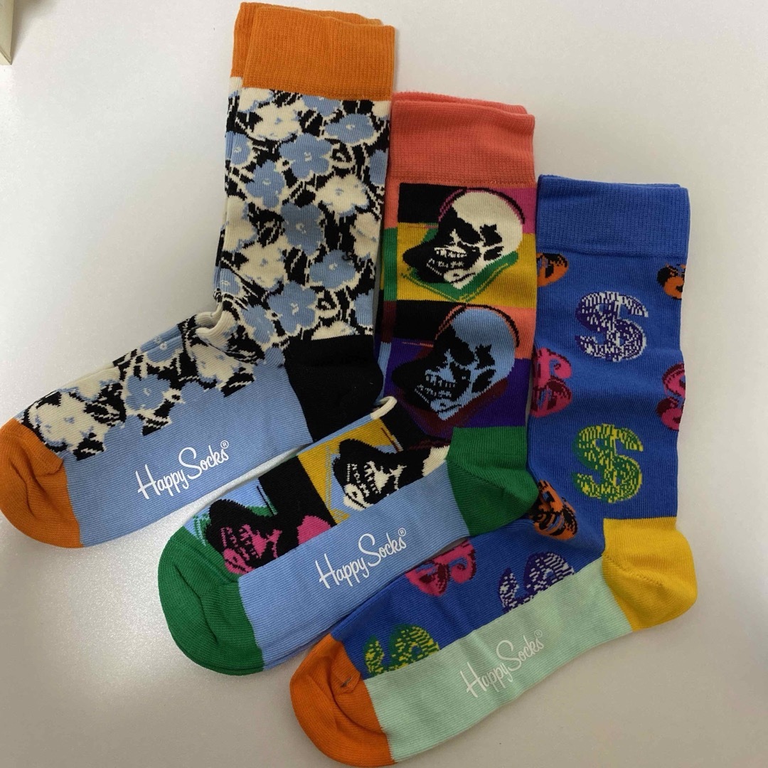 Happy Socks(ハッピーソックス)のHAPPY SOCKS ハッピーソックス 3足 新品 アンディウォーホル 箱なし レディースのレッグウェア(ソックス)の商品写真