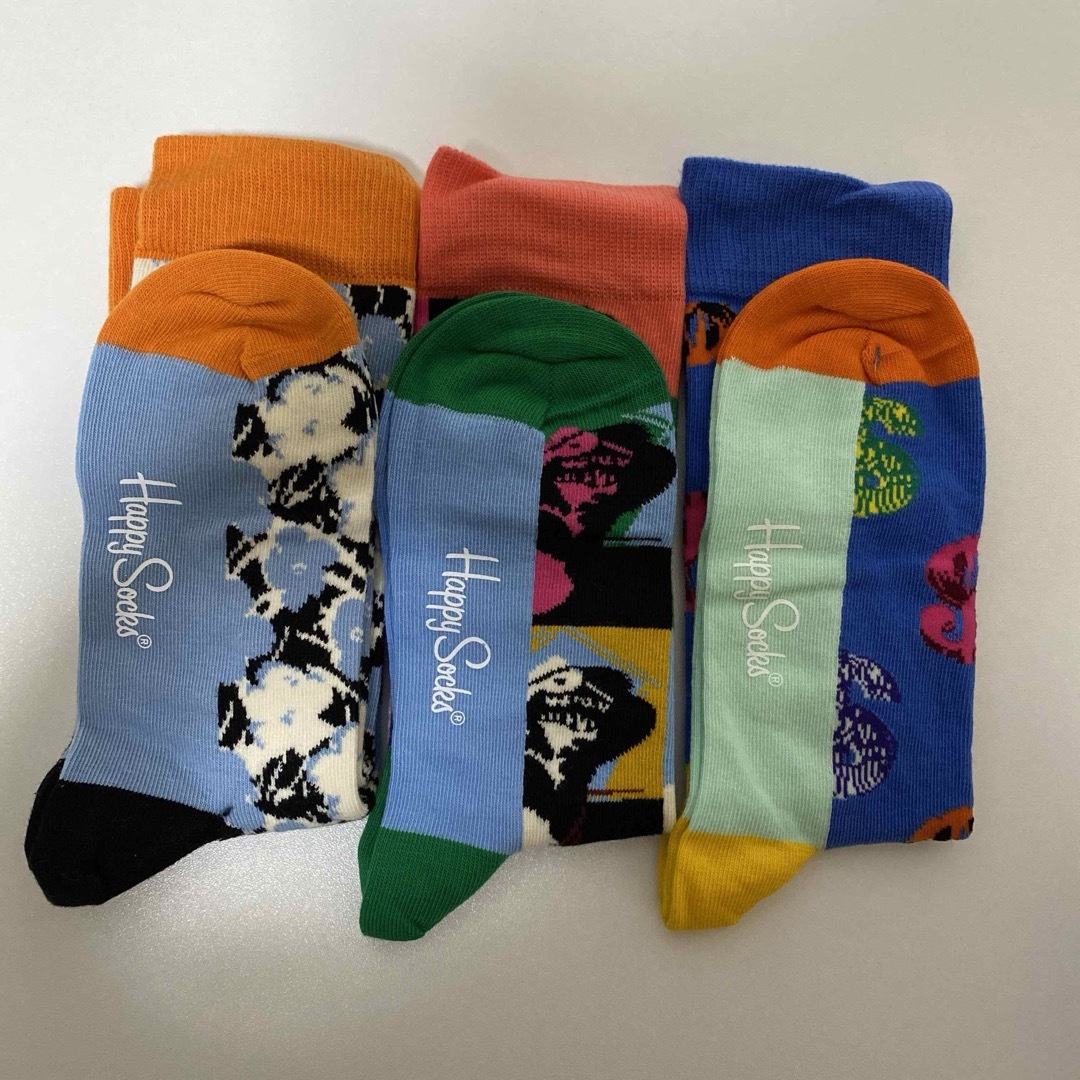 Happy Socks(ハッピーソックス)のHAPPY SOCKS ハッピーソックス 3足 新品 アンディウォーホル 箱なし レディースのレッグウェア(ソックス)の商品写真