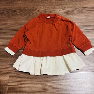シマムラ(しまむら)の子ども服　フリル切り替えトップス　サイズ90(Tシャツ/カットソー)