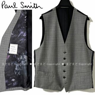 ポールスミス(Paul Smith)の専用★ポールスミス バウアーローバック チェック ベスト ジレ XL2 グレー (スーツベスト)