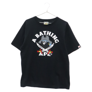 アベイシングエイプ(A BATHING APE)のA BATHING APE アベイシングエイプ フロントプリントロゴ 半袖クルーネックカットソー 半袖Tシャツ 004TEJ201011M ブラック(Tシャツ/カットソー(半袖/袖なし))