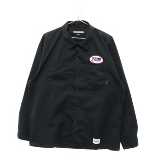 ネイバーフッド(NEIGHBORHOOD)のNEIGHBORHOOD ネイバーフッド 23AW CLASSIC WORK SHIRT LS ワッペン付 バックプリント クロップドワーク長袖シャツ 232TSNH-SHM01 ブラック(シャツ)