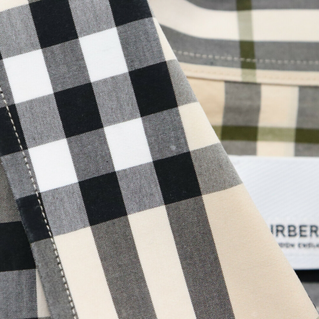 BURBERRY(バーバリー)のBURBERRY バーバリー コットンポプリンチェックオーバーサイズ長袖シャツ ベージュ 8042838 メンズのトップス(シャツ)の商品写真