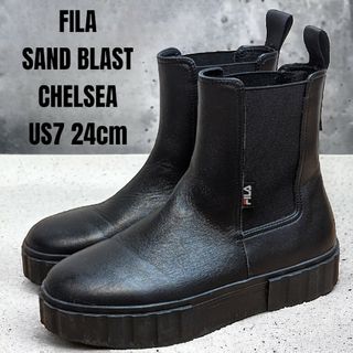 フィラ(FILA)のFILA フィラ サンドブラスト チェルシー 24cm 厚底 サイドゴアブーツ(ブーツ)