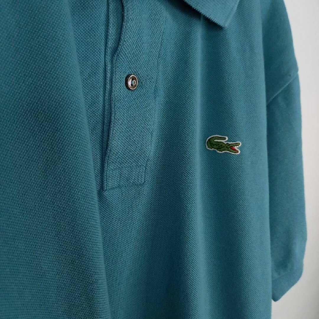 LACOSTE(ラコステ)のラコステ　ポロシャツ　半袖　L1212　刺繍ロゴ　シェル　ユーロ古着　緑　M メンズのトップス(ポロシャツ)の商品写真