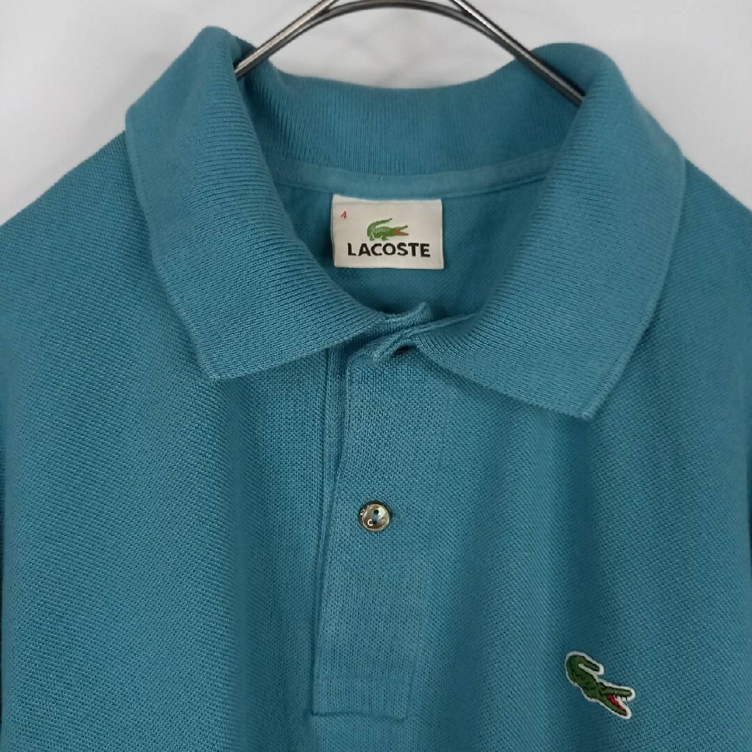 LACOSTE(ラコステ)のラコステ　ポロシャツ　半袖　L1212　刺繍ロゴ　シェル　ユーロ古着　緑　M メンズのトップス(ポロシャツ)の商品写真