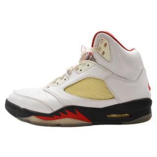 ナイキ(NIKE)のNIKE ナイキ AIR JORDAN 5 RETRO Fire Red エアジョーダン5レトロ ファイヤーレッド ハイカットスニーカー ホワイト/レッド DA1911-102 US9.5/27.5cm(スニーカー)