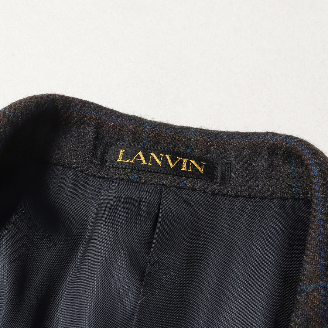 LANVIN(ランバン)のLANVIN ランバン ジャケット チェック ウール メタルボタン 2B テーラードジャケット ブラウン系 アウター ブレザー ブルゾン 上着【メンズ】【中古】 メンズのジャケット/アウター(テーラードジャケット)の商品写真