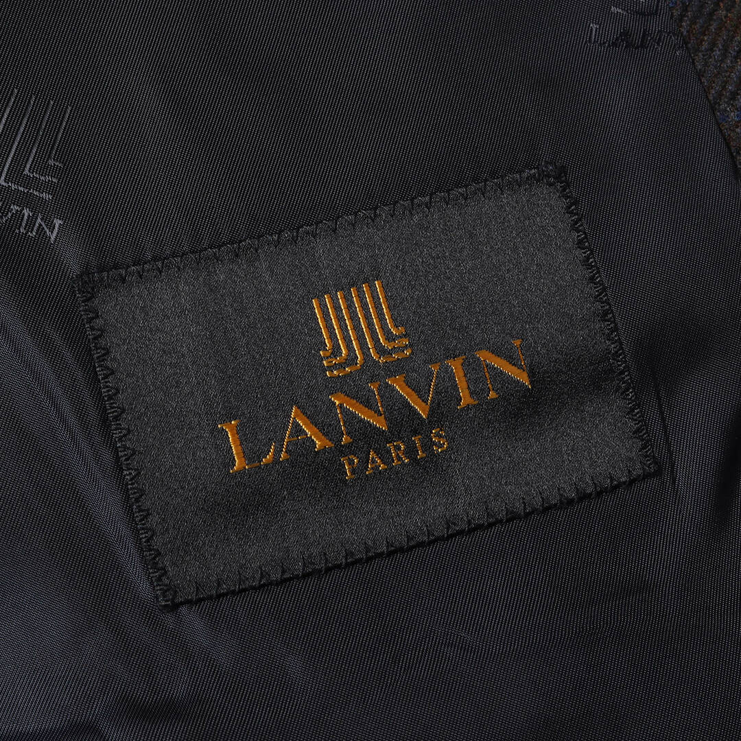 LANVIN(ランバン)のLANVIN ランバン ジャケット チェック ウール メタルボタン 2B テーラードジャケット ブラウン系 アウター ブレザー ブルゾン 上着【メンズ】【中古】 メンズのジャケット/アウター(テーラードジャケット)の商品写真