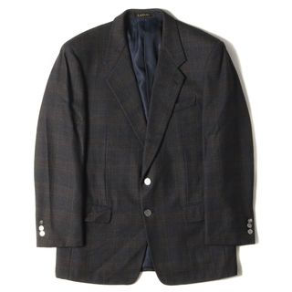 ランバン(LANVIN)のLANVIN ランバン ジャケット チェック ウール メタルボタン 2B テーラードジャケット ブラウン系 アウター ブレザー ブルゾン 上着【メンズ】【中古】(テーラードジャケット)