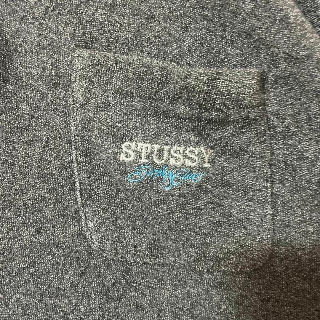 STUSSY(ステューシー)のSTUSSY パイル地ポロシャツ ロゴ グレー タオル地 刺繍 夏 お洒落 メンズのトップス(ポロシャツ)の商品写真