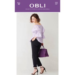 オブリ(OBLI)の✳︎美品✨春夏アイテム　OBLI オブリ　オフショルダーブラウス　トップス(シャツ/ブラウス(半袖/袖なし))