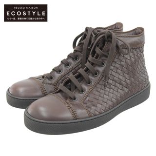 ボッテガヴェネタ(Bottega Veneta)のボッテガヴェネタ 美品 Bottega Veneta ボッテガヴェネタ イントレチャート ハイカット スニーカー シューズ メンズ ブラウン 42 42(その他)