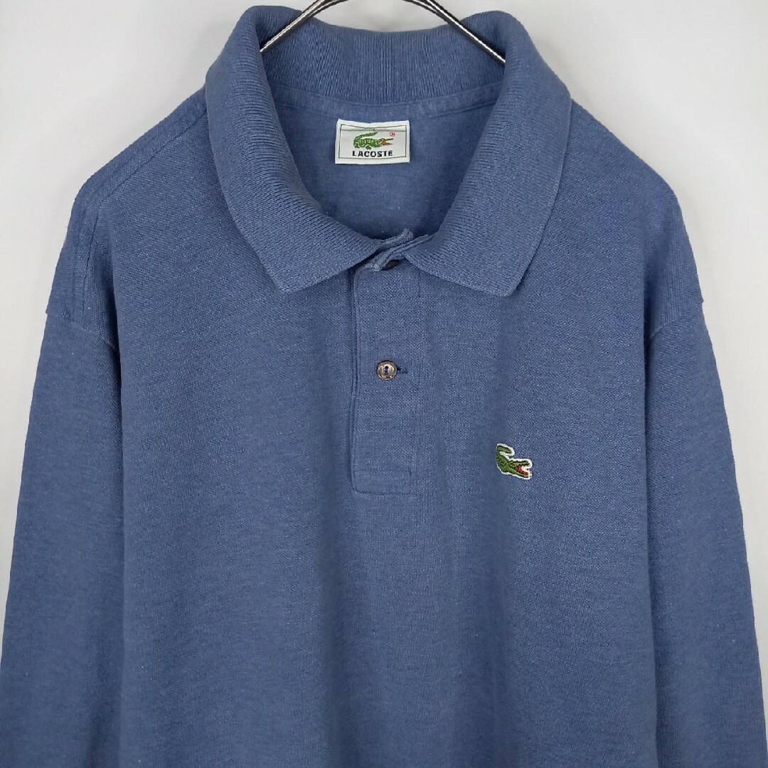 LACOSTE(ラコステ)のラコステ　ポロシャツ　長袖　長ポロ　L1313　刺繍ロゴ　無地　ブルー　2XL メンズのトップス(ポロシャツ)の商品写真