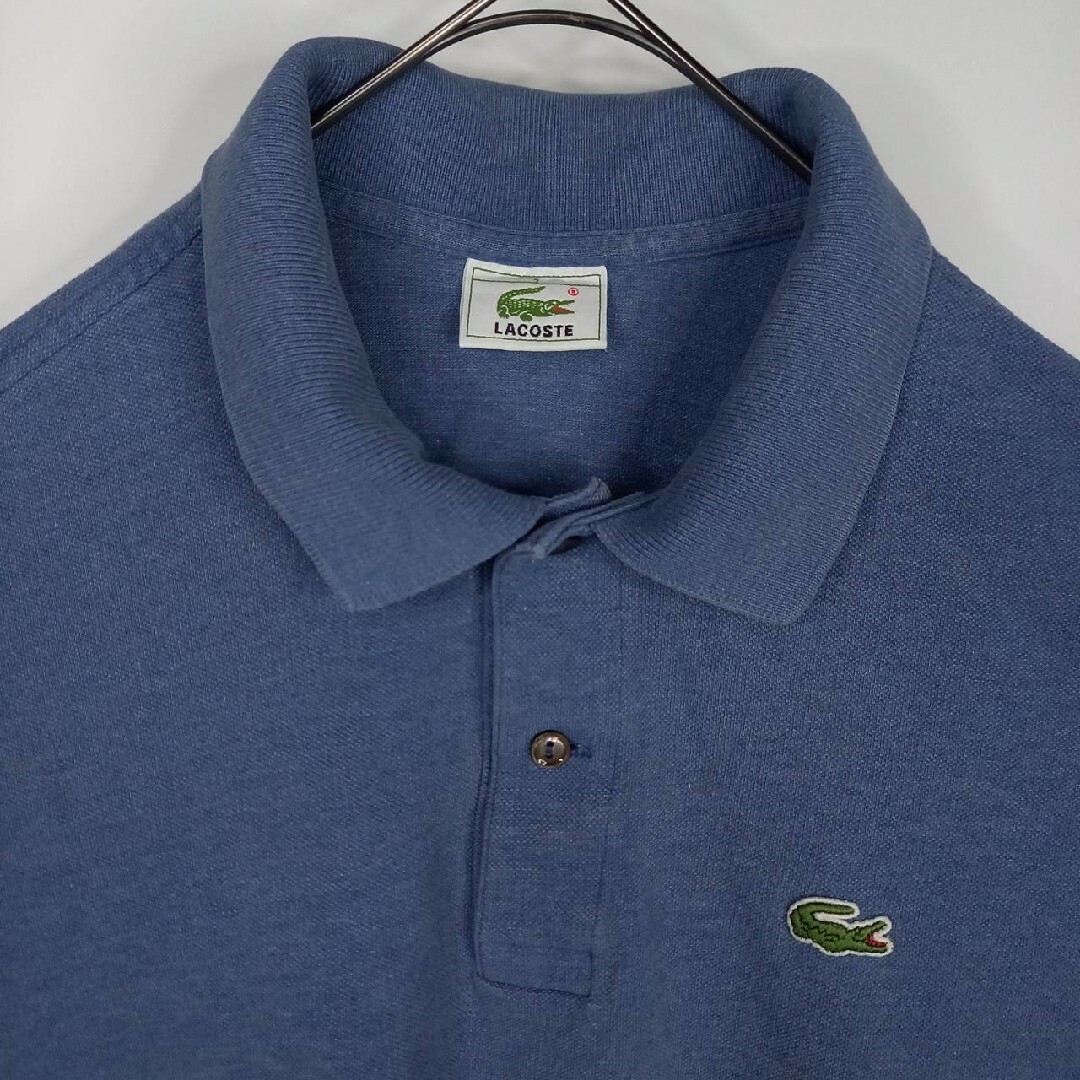 LACOSTE(ラコステ)のラコステ　ポロシャツ　長袖　長ポロ　L1313　刺繍ロゴ　無地　ブルー　2XL メンズのトップス(ポロシャツ)の商品写真