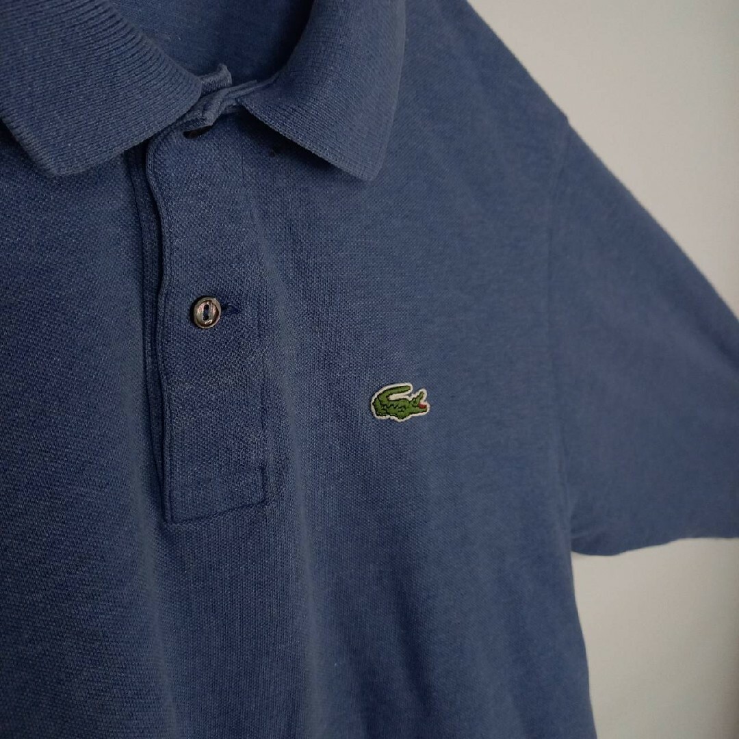 LACOSTE(ラコステ)のラコステ　ポロシャツ　長袖　長ポロ　L1313　刺繍ロゴ　無地　ブルー　2XL メンズのトップス(ポロシャツ)の商品写真