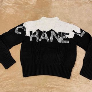 シャネル(CHANEL)の美品❣️シャネルCHANELジェニー着用ロゴカシミアニット(ニット/セーター)