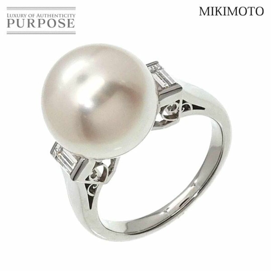 MIKIMOTO(ミキモト)のミキモト MIKIMOTO 12号 リング 白蝶真珠 12.6mm ダイヤ 0.44ct Pt プラチナ パール 指輪 VLP 90210735 レディースのアクセサリー(リング(指輪))の商品写真