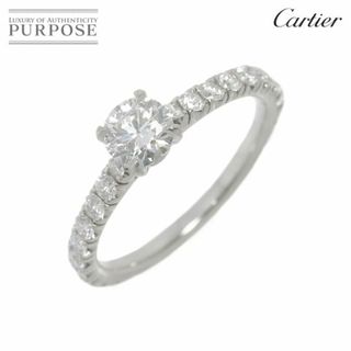 カルティエ(Cartier)のカルティエ Cartier ソリテール ダイヤ 0.40ct D/VS2/3EX #48 リング Pt プラチナ 指輪【証明書・鑑定書付き】VLP 90217973(リング(指輪))