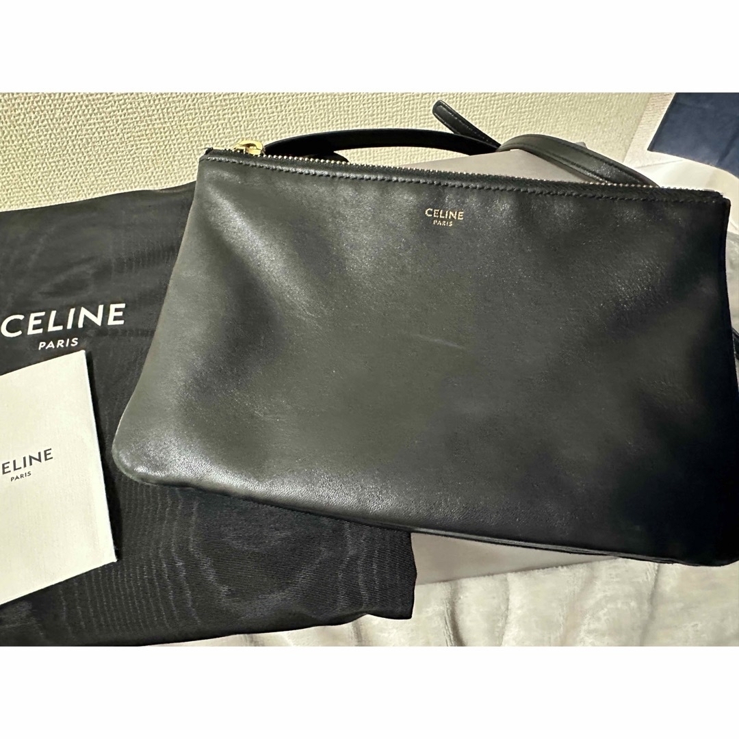 celine(セリーヌ)のCELINE セリーヌ トリオ スモール レザー 本革 ミニ ショルダーバッグ  レディースのバッグ(ショルダーバッグ)の商品写真