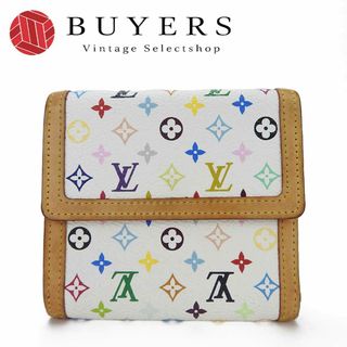 ルイヴィトン(LOUIS VUITTON)の【中古】 ルイ・ヴィトン 二つ折り財布 ポルトモネビエカルトクレディ M92983 モノグラムマルチカラー ホワイト ブロン Wホック LV ビトン レディース 女性 LOUIS VUITTON(財布)