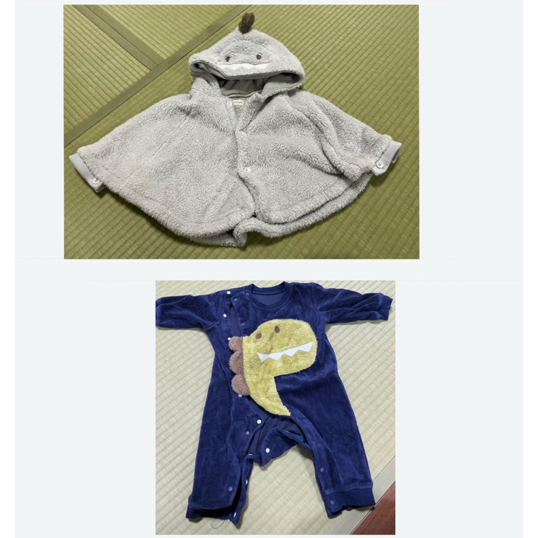 kid’s zoo(キッズズー)のkid’s zoo   キッズズー　ポンチョ　ロンパース　2点セット　70 キッズ/ベビー/マタニティのベビー服(~85cm)(ロンパース)の商品写真