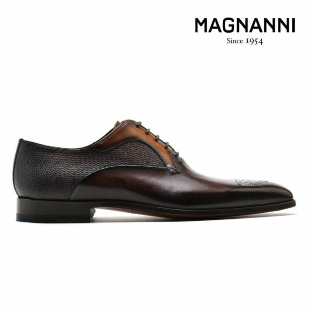 MAGNANNI(マグナーニ)の【CAOBA】マグナーニ MAGNANNI 19534 CAOBA 内羽根プレーントゥ レースアップシューズ ドレスシューズ ボロネーゼ製法 ダークブラウン メンズ【送料無料】 メンズの靴/シューズ(ドレス/ビジネス)の商品写真